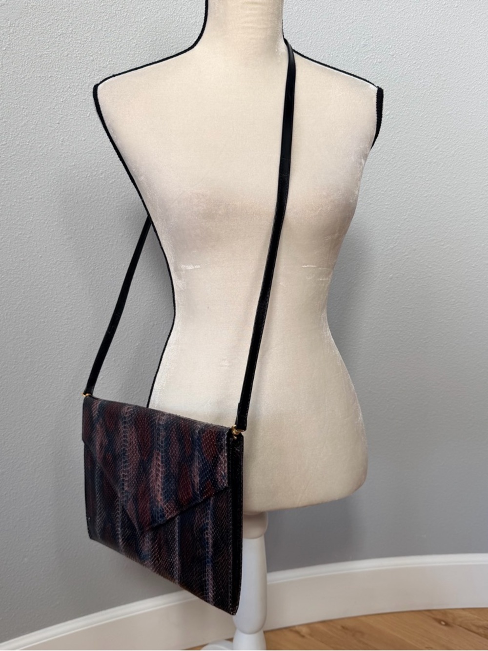 J.Renee Multicolor Snake-Print Crossbody with Black Strap